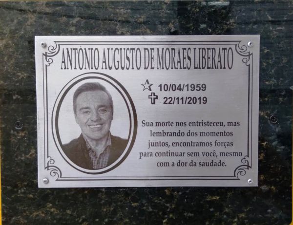 (3x sem Juros cartão) PLACA PARA TÚMULO/LÁPIDE PARA CEMITÉRIO MODELO UBATUBA EM METAL MÉDIO